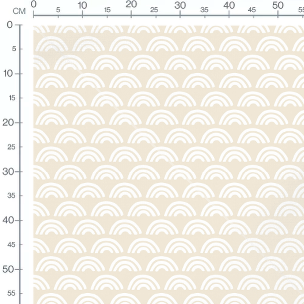 Tissu - Arcs blancs sur beige clair