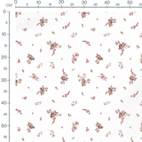 Tissu - Fleurs roses et feuilles brunes