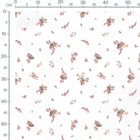 Tissu - Fleurs roses et feuilles brunes