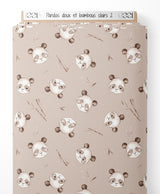 Tissu - Pandas doux et bambous clairs 2