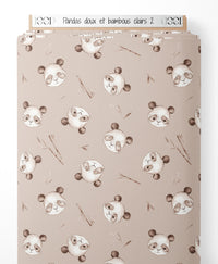 Tissu - Pandas doux et bambous clairs 2