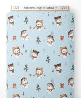 Tissu - Bonhommes neige et cadeaux 3