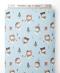 Tissu - Bonhommes neige et cadeaux 3