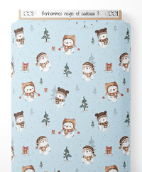 Tissu - Bonhommes neige et cadeaux 3