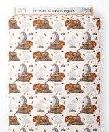 Tissu - Hérissons et canards mignons