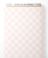 Tissu - Carreaux rose pâle harmonieux