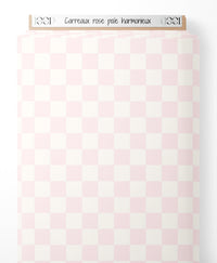 Tissu - Carreaux rose pâle harmonieux