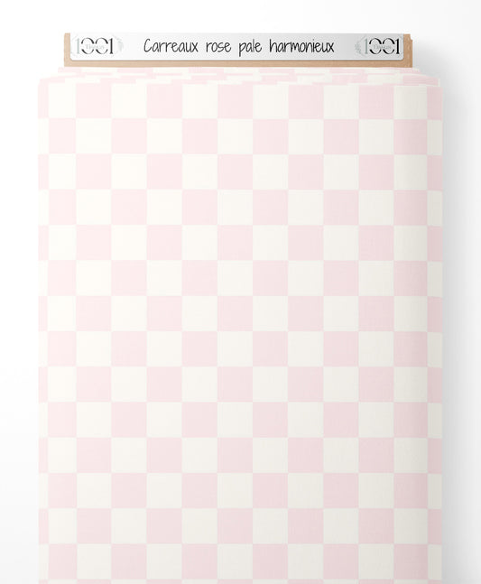 Tissu - Carreaux rose pâle harmonieux