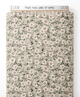 Tissu - Fleurs roses pâles et vertes