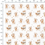 Tissu - Chiens en tenues d'hiver