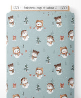 Tissu - Bonhommes neige et cadeaux 2
