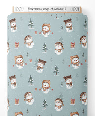 Tissu - Bonhommes neige et cadeaux 2