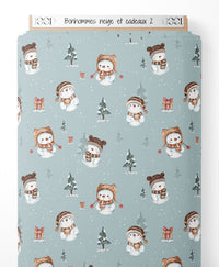 Tissu - Bonhommes neige et cadeaux 2