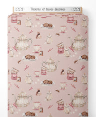 Tissu - Théières et tasses décorées