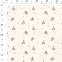 Tissu - Ours aquarelle fond crème