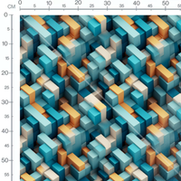 Tissu - Blocs 3D Pastel