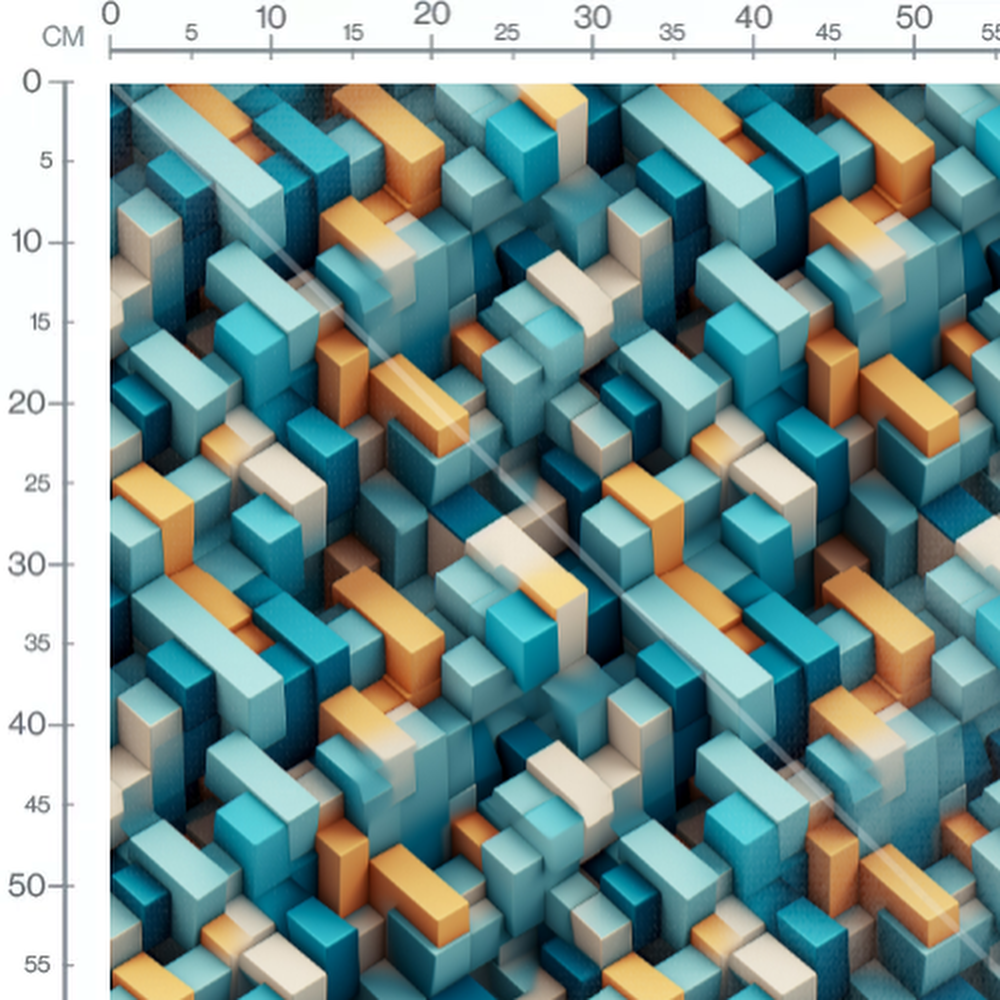 Tissu - Blocs 3D Pastel