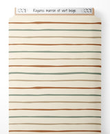 Tissu - Rayures marron et vert beige