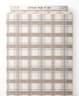 Tissu - Carreaux beige et gris