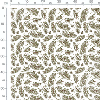 Tissu - Feuilles vertes et branches marron