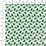 Tissu - Feuilles foncées sur vert clair