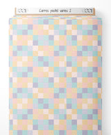Tissu - Carrés pastel variés 2