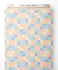 Tissu - Carrés pastel variés 2