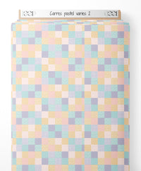 Tissu - Carrés pastel variés 2