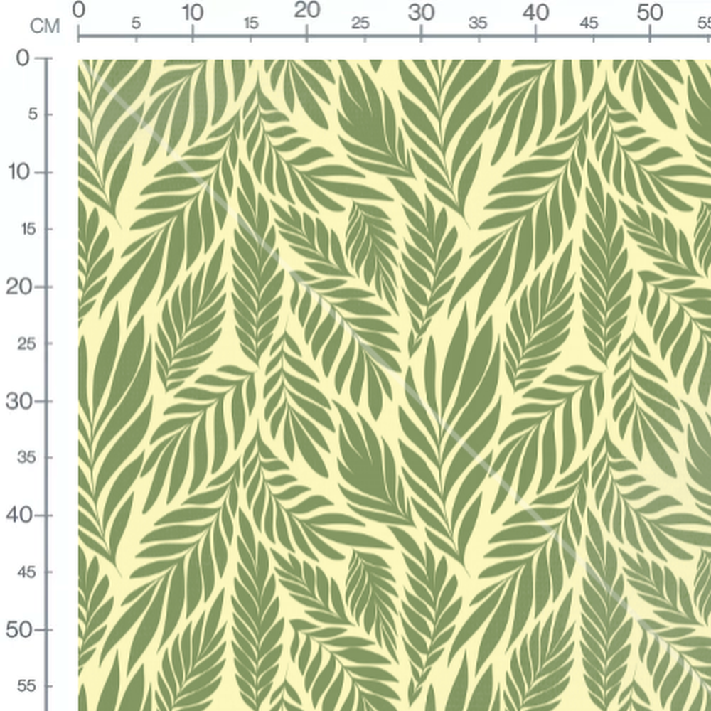 Tissu - Feuilles variées sur beige