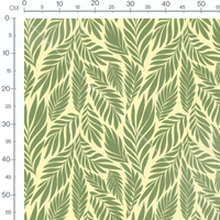 Tissu - Feuilles variées sur beige