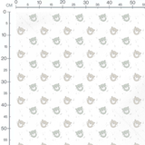 Tissu - Oursons gris et verts