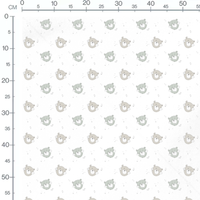 Tissu - Oursons gris et verts