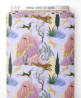 Tissu - Animaux colorés en lavande