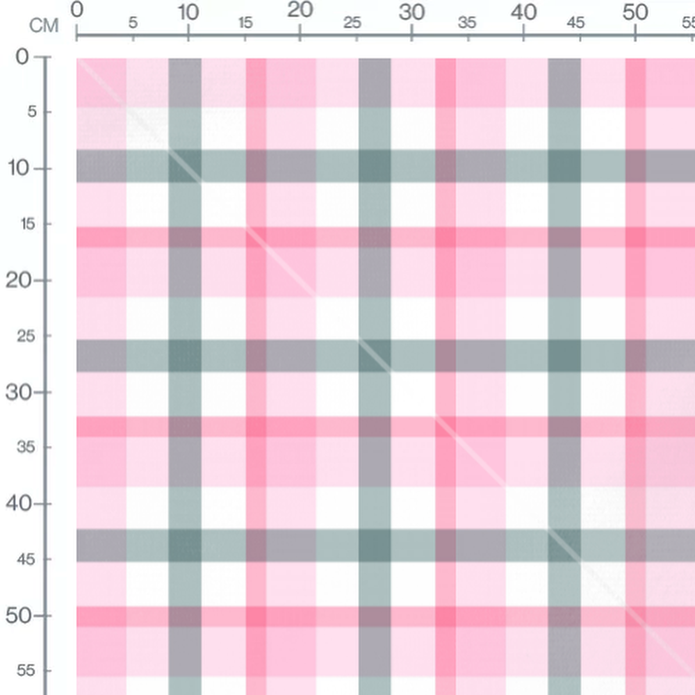 Tissu - Carreaux roses et gris doux
