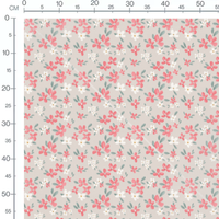 Tissu - Fleurs sur beige avec détails