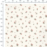 Tissu - Roses roses sur fond crème 3