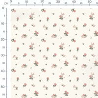 Tissu - Roses roses sur fond crème 3