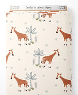 Tissu - Girafes et arbres stylisés