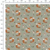 Tissu - Abeilles joyeuses sur gris