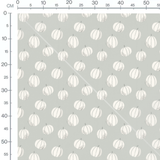 Tissu - Citrouilles blanches sur gris