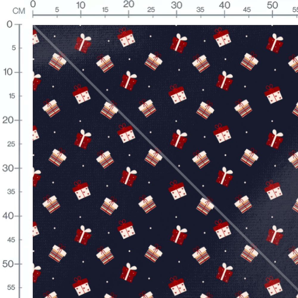 Tissu - Cadeaux rouges et blancs