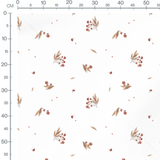 Tissu - Baies rouges et feuilles délicates