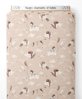 Tissu - Nuages chapeautés et ballons