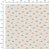 Tissu - Voitures multicolores sur fond