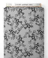 Tissu - Grenouilles graphiques noires