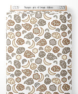 Tissu - Nuages gris et beige stylisés