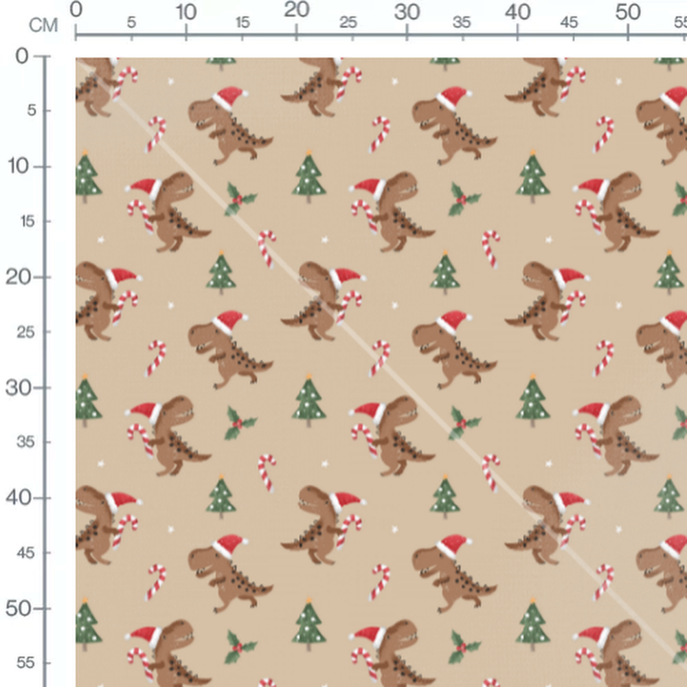 Tissu - Dinosaures de Noël joyeux