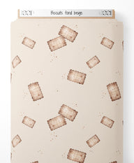 Tissu - Biscuits sur fond beige