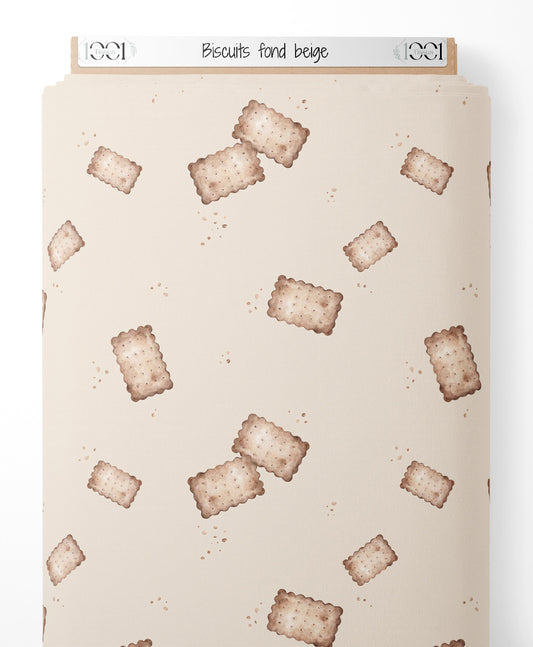 Tissu - Biscuits sur fond beige