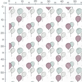 Tissu - Ballons pastel sur fond blanc